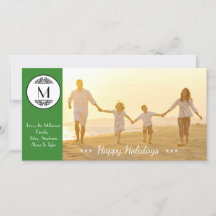 ヴィンテージ モノグラム グリーン - フォト カード