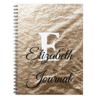 ヴィンテージ モノグラム タイポグラフィー ゴールド しわくちゃの紙   ノートブック