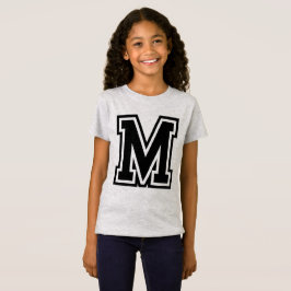ヴィンテージ・モノグラム ブラックカレッジイニシャル M Tシャツ