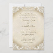 ヴィンテージ モノグラム ラッセル バロック エッチング スワール フォーマル 招待状 (裏面)