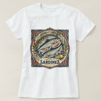 ヴィンテージ モロッコ サーディン缶 レトロ 海岸の魚 Tシャツ