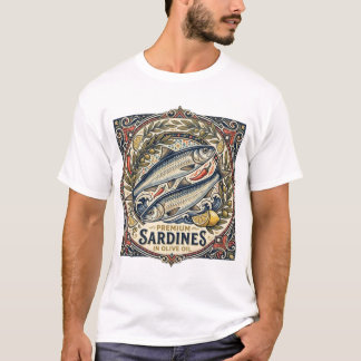 ヴィンテージ モロッコ サーディン缶 レトロ 海岸の魚 Tシャツ