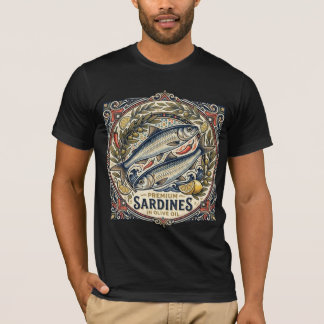 ヴィンテージ モロッコ サーディン缶 レトロ 海岸の魚 Tシャツ