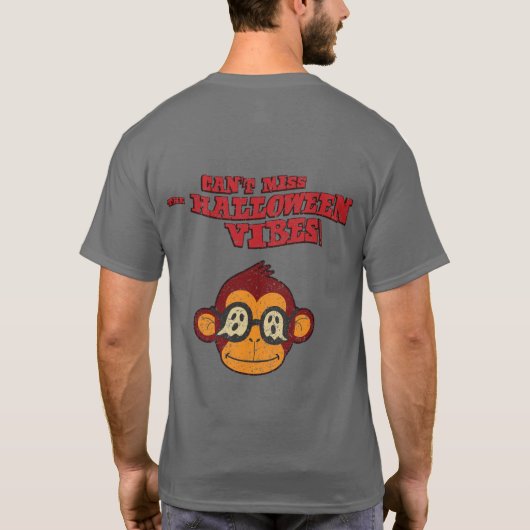 ヴィンテージ・モンキー・ゴースト - ハロウィンを逃すな Tシャツ (裏面)