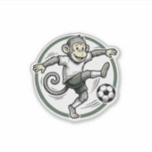 ヴィンテージ モンキー サッカー選手 彫刻 Tシャツ デザイン シール (正面)