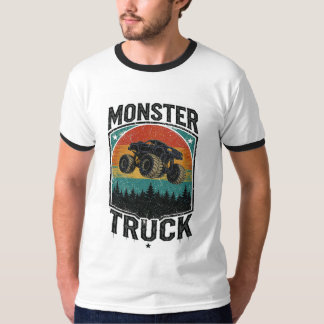 ヴィンテージ モンスタートラック 日没 Tシャツ ボーイズ メンズ 