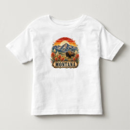 ヴィンテージ モンタナ マウンテン PNG グラフィック デザイン トドラーTシャツ
