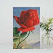 ヴィンテージ モントルー レッド ローズ スイス ジュネーブ湖 便箋 (スタンド正面)