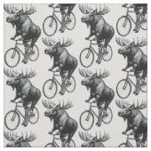 ヴィンテージ・モース・サイクリスト - 田舎風の動物ユーモア ファブリック (見本)
