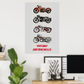 ヴィンテージ モーターサイクル ポスター (ホームオフィス)