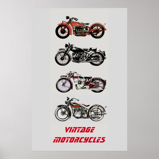ヴィンテージ モーターサイクル ポスター (正面)