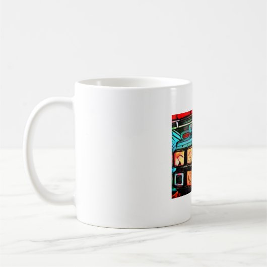 ヴィンテージ モーター テスターのコーヒーカップ絵画 コーヒーマグカップ (左)