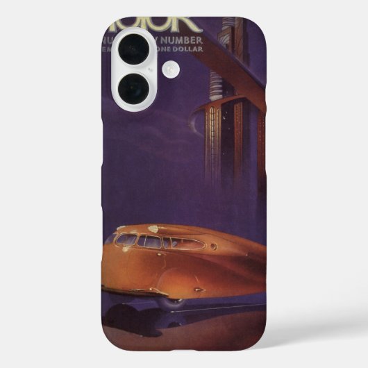 ヴィンテージ モーター マガジン カバー、未来的シティ カー Case-Mate iPhoneケース (裏面)