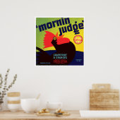 ヴィンテージ・モーニン判事のルースター・グレープフルーツ&オレンジ ポスター (キッチン)