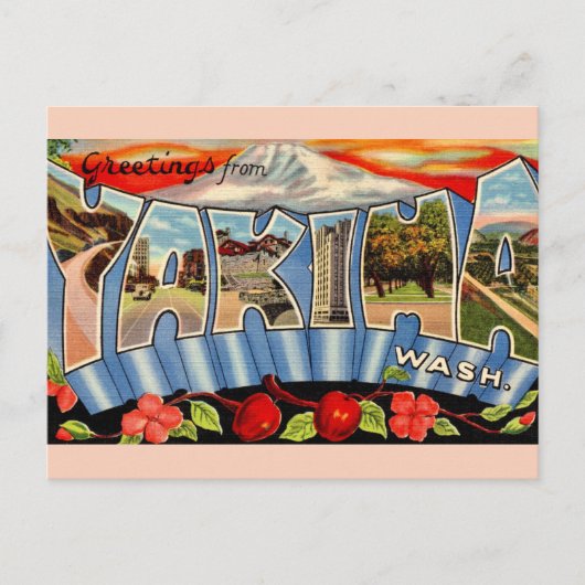 ヴィンテージ ヤキマ ワシントン ポストカード (正面)