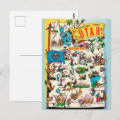 ヴィンテージ ユタ州 マップ ポストカード (正面/裏面)