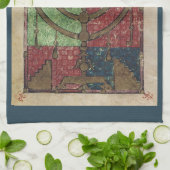 ヴィンテージ(ユダヤ教)メノラー、ライトのフェスティバルハッピーハヌカー キッチンタオル (折り畳み)