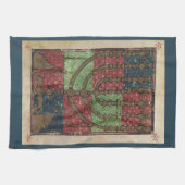 ヴィンテージ(ユダヤ教)メノラー、ライトのフェスティバルハッピーハヌカー キッチンタオル (横)