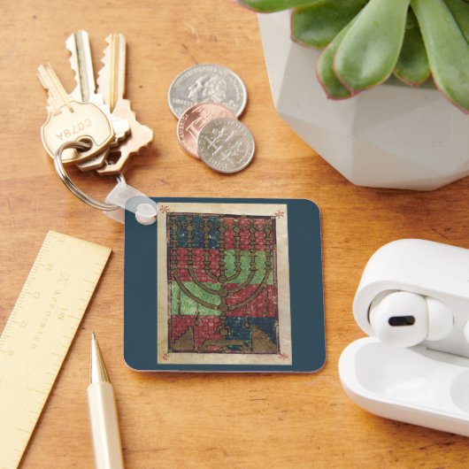 ヴィンテージ（ユダヤ教）メノラー、ライトのフェスティバルハッピーハヌカー キーホルダー (デスク)