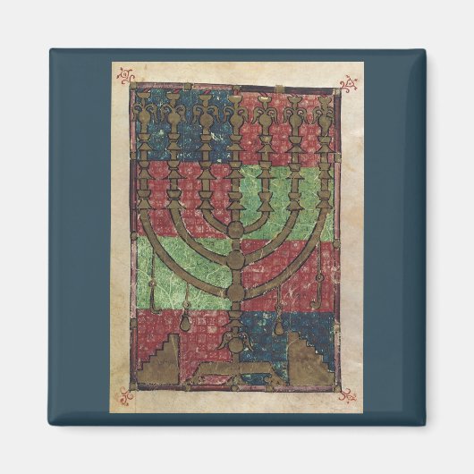 ヴィンテージ(ユダヤ教)メノラー、ライトのフェスティバルハッピーハヌカー マグネット (正面)