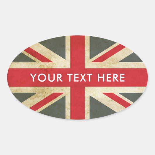 ヴィンテージ ユニオンジャック イギリス国旗 楕円形シール (正面)