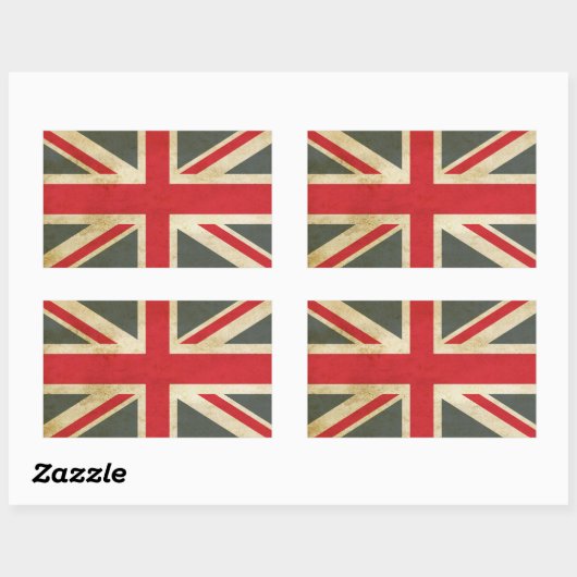 ヴィンテージ ユニオンジャック イギリス国旗 長方形シール (シート)