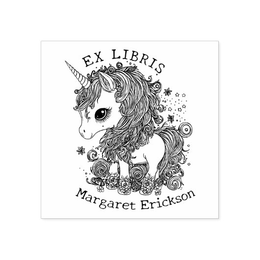 ヴィンテージ ユニコーン, ファンタジー カスタム エクス ライブリス, 本 ラバースタンプ (インプリント)