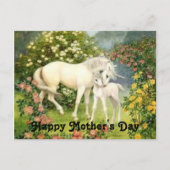 ヴィンテージ ユニコーン 母の日 ポストカード (正面)