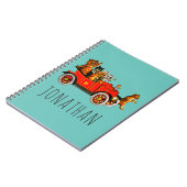 ヴィンテージ ユニークな漫画の猫たち 子猫たち クラシックカー ノートブック (左側)