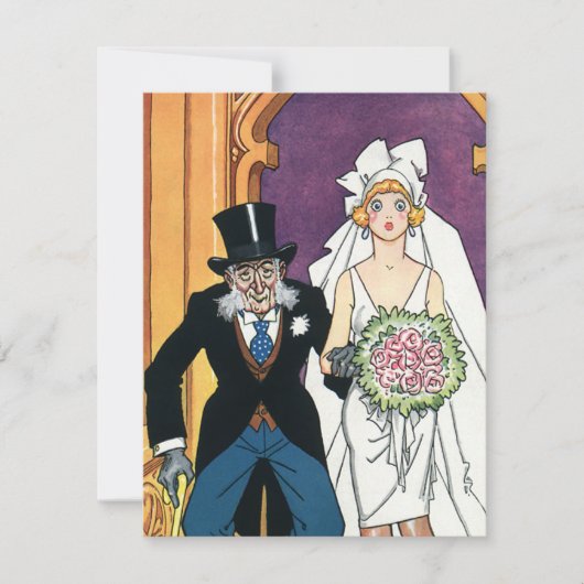 ヴィンテージ ユニークな結婚式、歳の差カップル (正面)