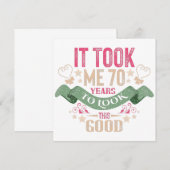 ヴィンテージ ユニーク 70歳の名言 招待状 (正面/裏面)