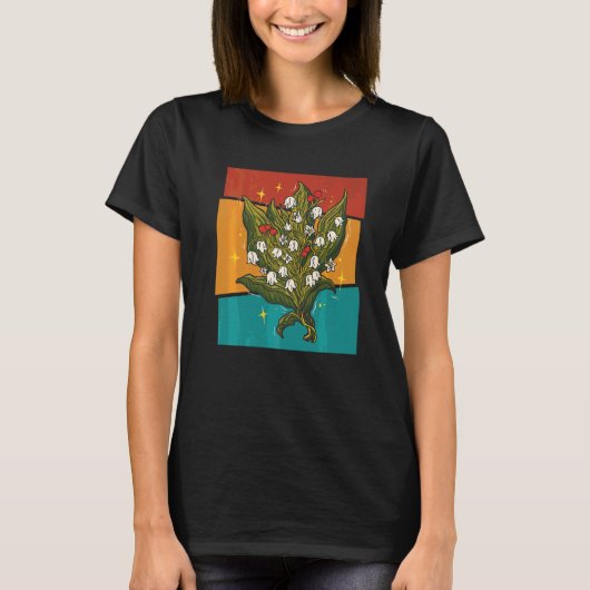 ヴィンテージ・ユリの花 Tシャツ (正面)