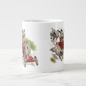 ヴィンテージ ユーモア かわいい ダルメシアン 子犬 犬 消火車 ジャンボコーヒーマグカップ (正面)