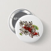 ヴィンテージ ユーモア かわいい ダルメシアン 子犬 犬 消防車 缶バッジ (正面&裏面)