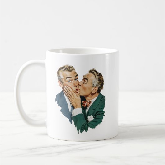ヴィンテージ・ユーモア サプライズキス・シーン コーヒーマグカップ (左)