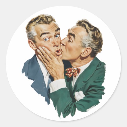 ヴィンテージ・ユーモア サプライズキス・シーン ラウンドシール (正面)