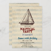 ヴィンテージ ヨット 招待状 (正面/裏面)