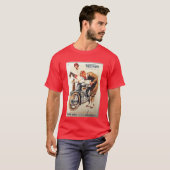 「ヴィンテージ – ヨーロッパのオートバイ広告」 Tシャツ (正面フル)