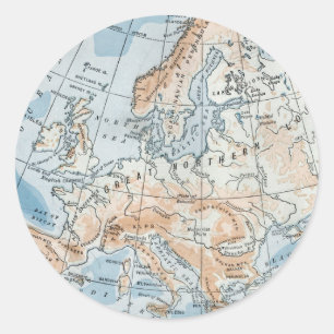 ヴィンテージ·ヨーロッパ20世紀ベーコンの標準地図 ラウンドシール