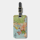 ヴィンテージ・ヨーロッパ20世紀ベーコンの標準地図 ラゲッジタグ (正面縦)
