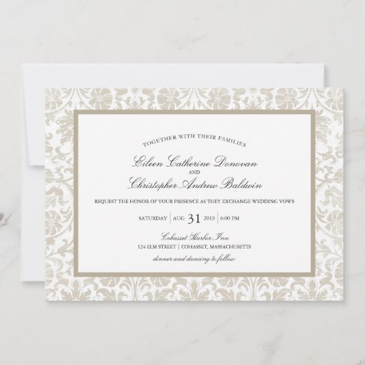 ヴィンテージ ライステン アフェアー | ウェディング 招待状 (正面)