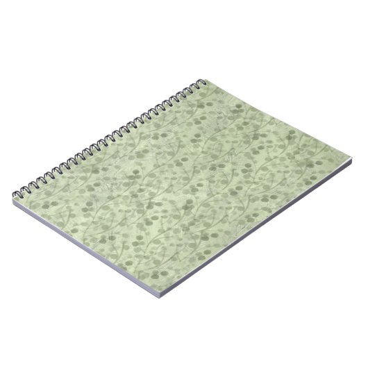 ヴィンテージ ライトグリーンの葉のレトロなコテージコア ノートブック (左側)