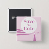 ヴィンテージ ライトハウス ウェディング Save The Date 缶バッジ (正面&裏面)