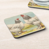 ヴィンテージ「ライトブラハマチキン」コルクコースター コースター (左側)