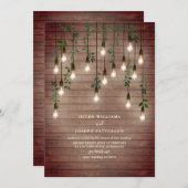 ヴィンテージ·ライト·ウッ素朴ド·ボタニカル·バーチャル 招待状 (正面/裏面)