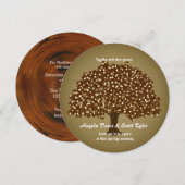 ヴィンテージ ライト ツリー ラウンド ウェディング インビテーション (正面/裏面)