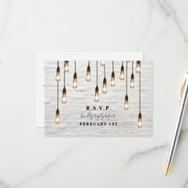 ヴィンテージ·ライト·ホワイト·ブ結婚リック 出欠カード