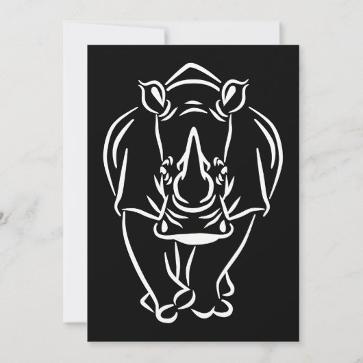 ヴィンテージ·ライノの素晴らしい動物の贈り物 サンキューカード (正面)