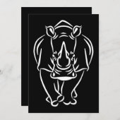 ヴィンテージ·ライノの素晴らしい動物の贈り物 サンキューカード (正面/裏面)