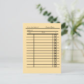 「ヴィンテージ・ライブラリ・カードのPOST ITノートパーソナライズされた」 ポストカード (スタンド正面)